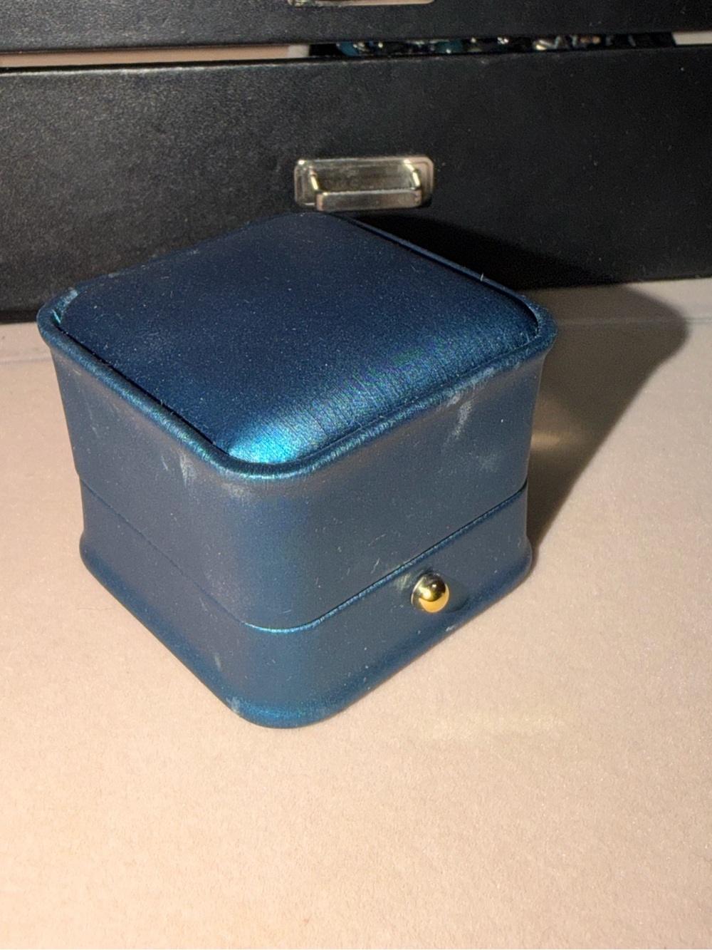 Blue Jewelry Ring Box - Satin Finish